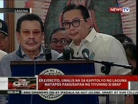 ER Ejercito, umalis na sa kapitolyo ng Laguna matapos pakiusapan ng tiyuhing si Erap