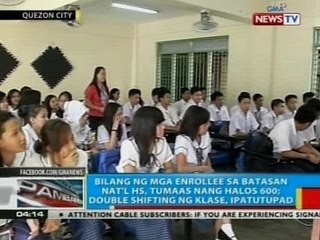 Double shifting ng klase, ipatutupad dahil kulang ang mga silid-aralan