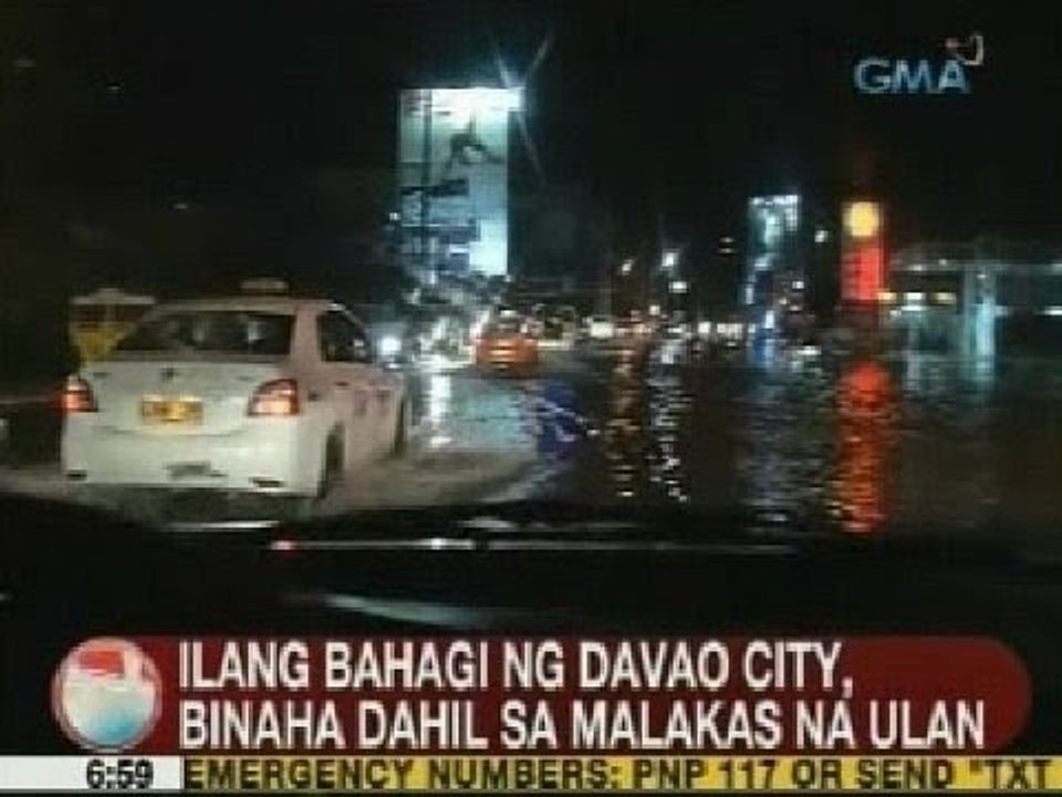 UB: Ilang bahagi ng Davao City, binaha dahil sa malakas na ulan