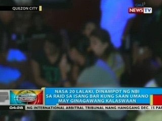 Nasa 20 lalaki, dinampot ng NBI sa raid sa isang bar sa Quezon City