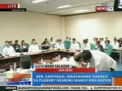 NTG: Sen. Santiago, inaasahang dadalo sa plenary hearing mamayang hapon