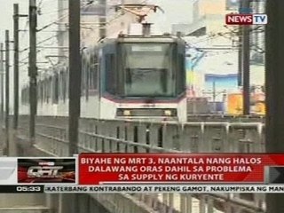 Biyahe ng MRT 3, naantala nang halos dalawang oras dahil sa problema sa supply ng kuryente