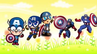 Captain America English - Finger Family Nursery Rhymes - Song for Children