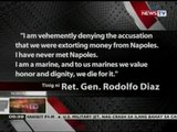 QRT: Ret. Gen. Diaz, itinangging tinangka niyang kikilan noon si Napoles