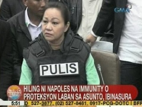 UB: Hiling ni Napoles na immunity o proteksyon vs. asunto, ibinasura