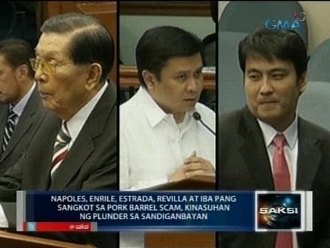 Napoles, Enrile, Estrada, Revilla at iba pang sangkot sa PDAF scam, kinasuhan ng plunder