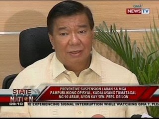 Opisyal na kinasuhan sa sandiganbayan, karaniwang sinususpinde ng 90 araw