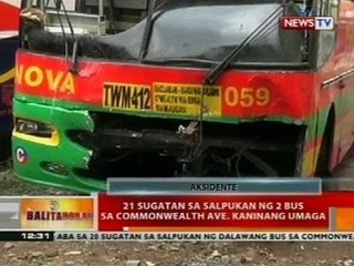 BT: 21 sugatan sa salpukan ng 2 bus sa Commonwealth Ave. kaninang umaga
