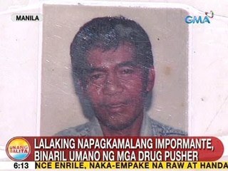 UB: Lalaking napagkamalang impormante, binaril umano ng mga drug pusher sa Maynila