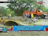 Detour bridge sa Ilocos Norte, bumigay matapos lumambot ang lupa sa ilalim nito kasunod ng pag-ulan