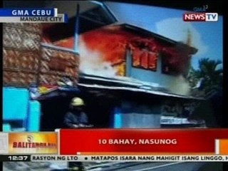BT: 10 bahay sa Mandaue City, nasunog