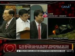24 Oras: P1.84-B halaga ng PDAF, ipinababalik ng COA mula sa 3 senador at 4 na kongresista