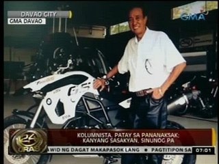 24 Oras: Kolumnista at negosyante sa Davao City, patay sa pananaksak