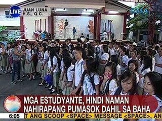 UB: Mga estudyante sa Juan Luna HS sa QC, hindi naman nahirapang pumasok dahil sa baha
