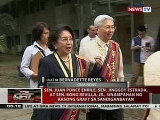 Sen. Ernile, Sen Estrada, at Sen. Revilla, sinampahan ng kasong graft sa Sandiganbayan