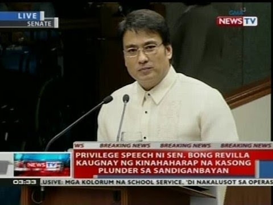 Privilege speech ni Sen. Revilla kaugnay sa kin...