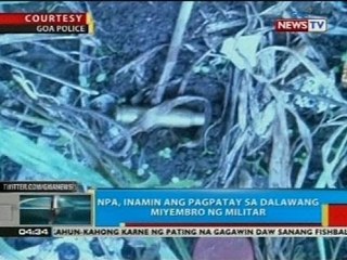 BP: NPA, inamin ang pagpatay sa 2 miyembro ng militar sa Goa, Camarines Sur