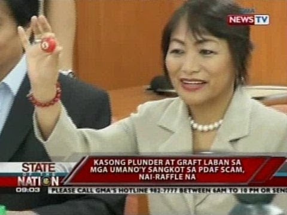 Kasong plunder at graft laban sa mga umano'y sangkot sa PDAF scam, nai-raffle na