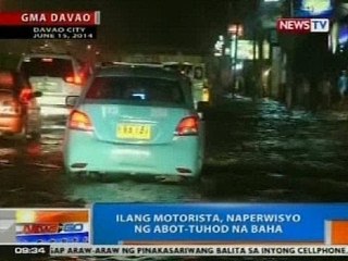 NTG: Ilang motorista, naperwisyo ng abot-tuhod na baha sa Davao City