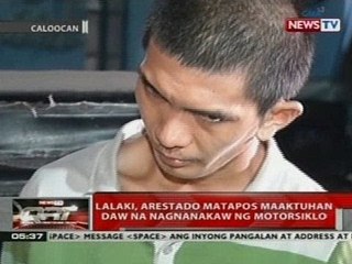QRT: Lalaki, arestado matapos maaktuhan daw na nagnanakaw ng motorsiklo