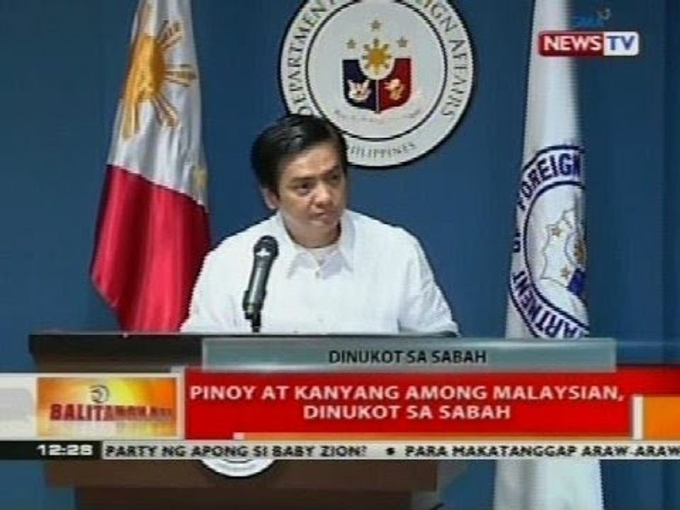 BT: Pinoy at kanyang among Malaysian, dinukot sa Sabah
