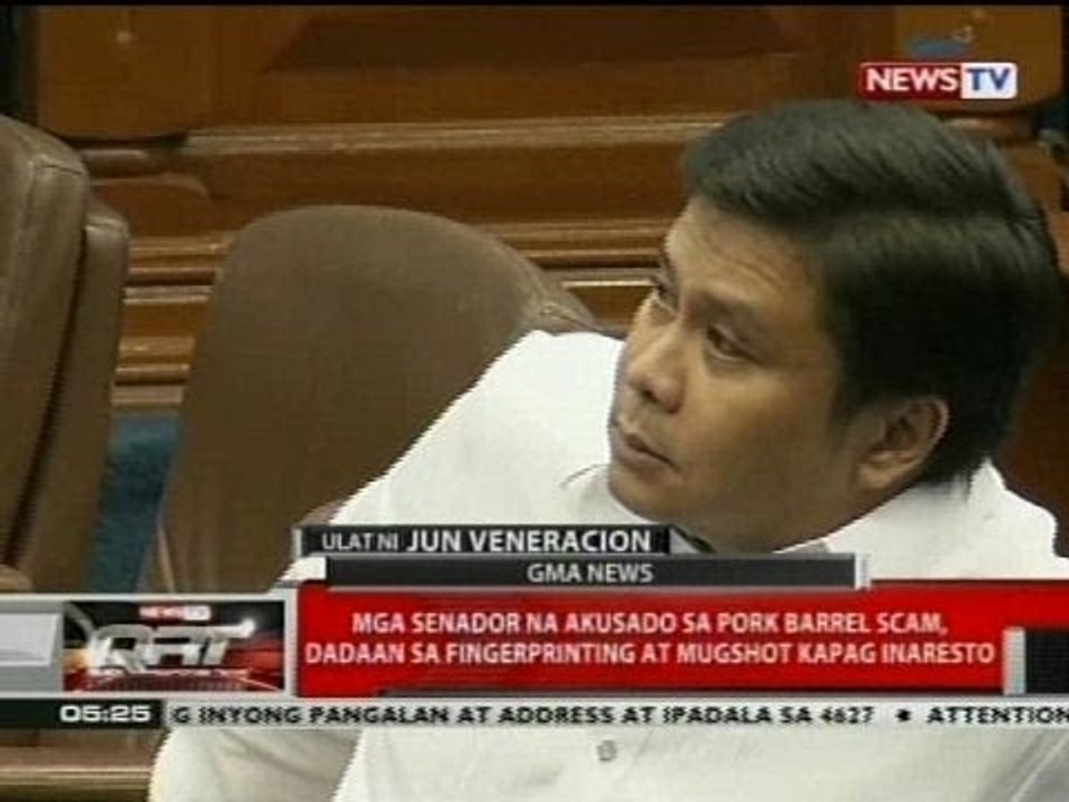 QRT: Mga Senador na akusado sa PDAF scam, dadaan sa fingerprinting at mugshot kapag inaresto
