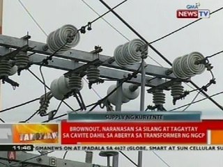 Brownout, naranasan sa Silang at Tagaytay sa Cavite dahil sa aberya sa transformer ng NGCP