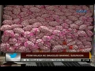 Mahigit 100 toneladang smuggled na bawang na nasabat, susunugin
