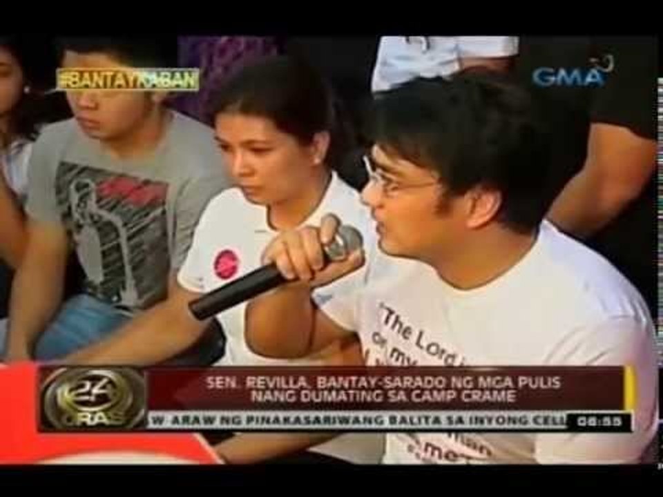 Sen. Revilla, bantay-sarado ng mga pulis nang dumating sa Camp Crame