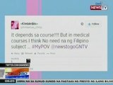 NTG: Netizens, hati sa utos ng CHED na tanggalin na ang Filipino subject