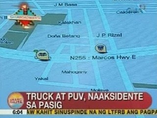 UB: Truck at PUV, naaksidente sa Pasig