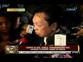 24Oras: Kampo ni Sen. Enrile, ipinapabasura ang kasong plunder laban sa kanya