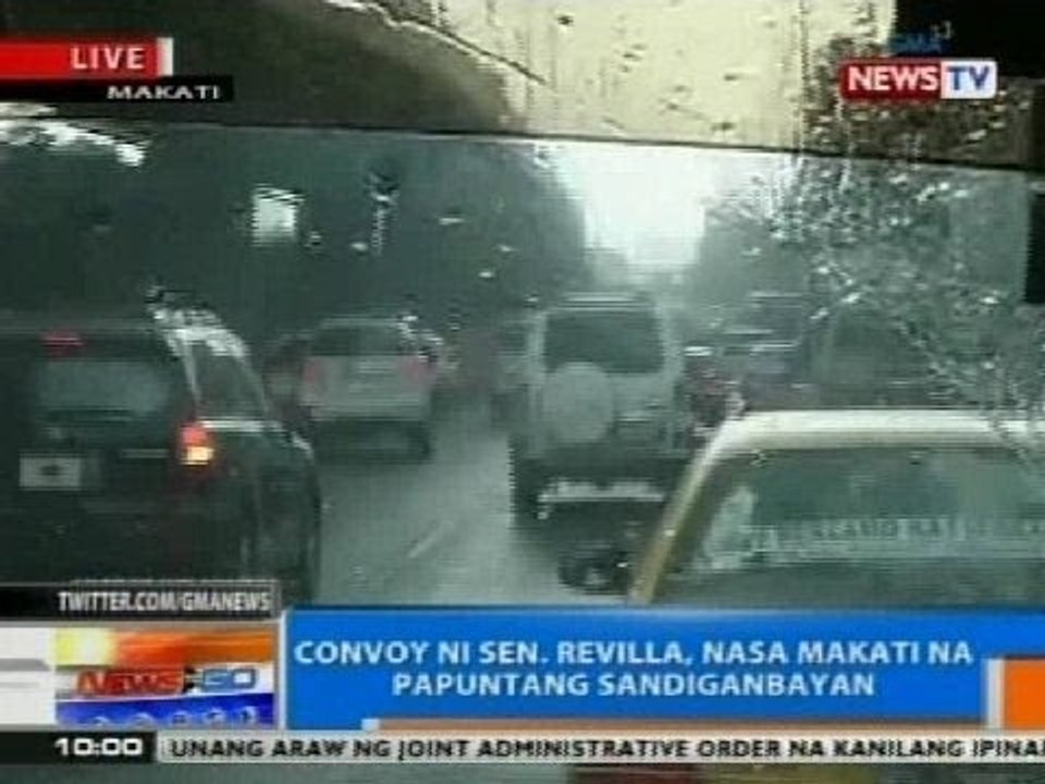 NTG: Convoy ni Sen. Bong Revilla, nasa Makati na papuntang Sandiganbayan