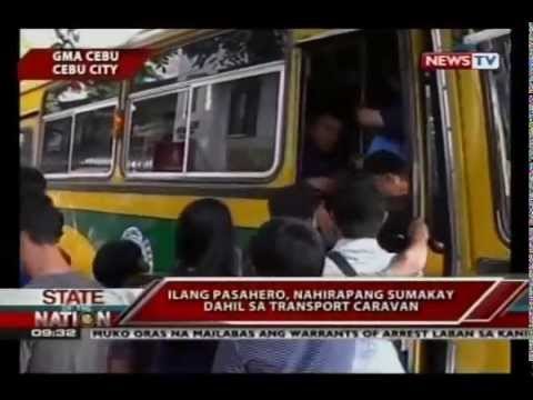 Mga transport group na lumahok sa transport caravan, nagtipon sa tanggapan ng LTFRB at DOTC