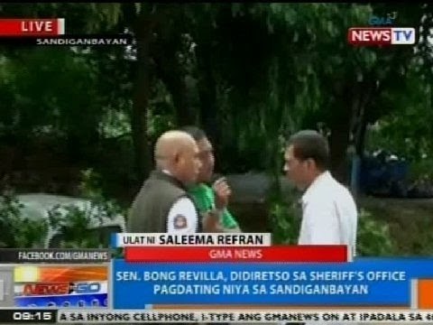 NTG: Sen. Bong, didiretso sa sheriff's office pagdating niya sa Sandiganbayan