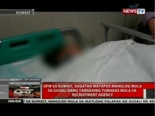 OFW sa Kuwait, sugatan matapos mahulog mula sa gusali