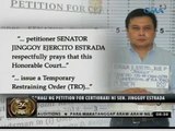24 Oras: Sen. Estrada, hiniling sa Korte Suprema ang TRO sa pagdining ng mga kasong plunder at graft