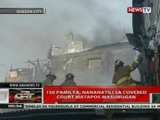 QRT: 150 pamilya, nananatili sa covered court matapos masunugan