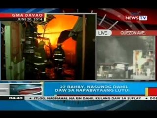 BP: 27 bahay sa Davao City, nasunog dahil daw sa napabayaang lutuin