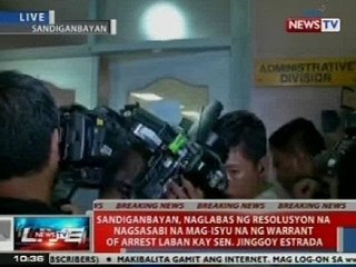 NTVL: Sandiganbayan, naglabas ng warrant of arrest vs. Jinggoy
