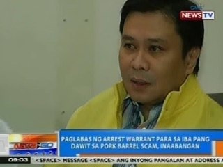 NTG: Paglabas ng arrest warrant para sa iba pang dawit sa pork scam, inaantabayanan