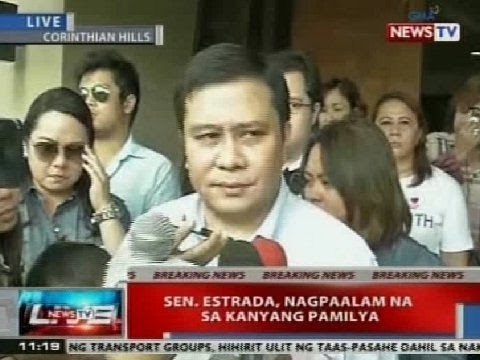 NTVL: Sen. Jinggoy, paalis na ng kanyang bahay patungo sa Camp Crame