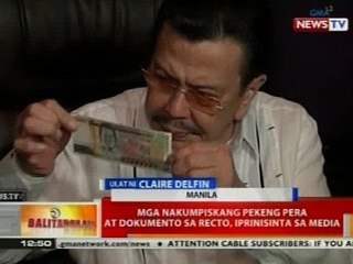 BT: Mga nakumpiskang pekeng pera at dokumento sa Recto, iprinisinta sa media