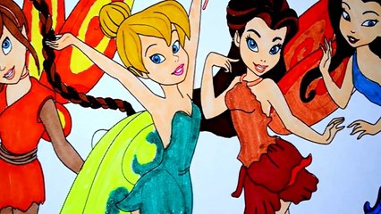 Disney Fairy Princess Tinkerbell and friends Coloring Book page fun for kids to learn Art
