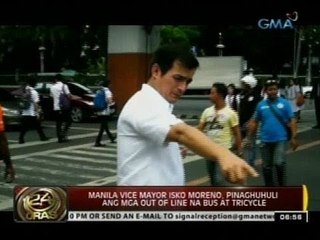 Manila Vice Mayor Isko Moreno, pinaghuhuli ang mga out of line na bus at tricycle