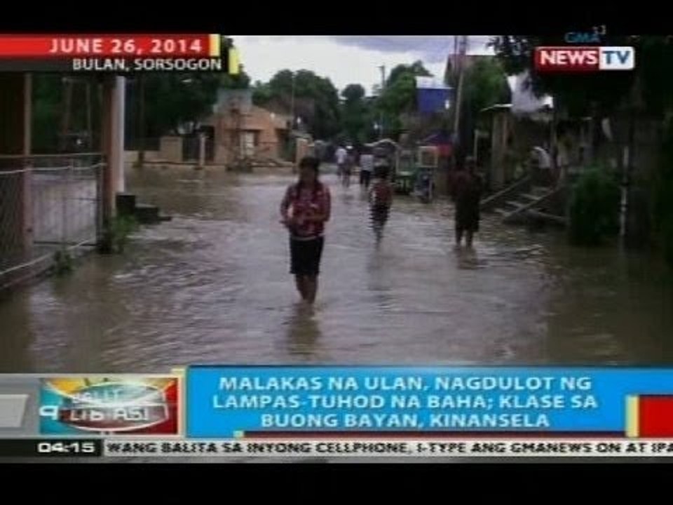 Malakas na ulan, nagdulot ng lampas-tuhod na baha sa bulan, Sorsogon
