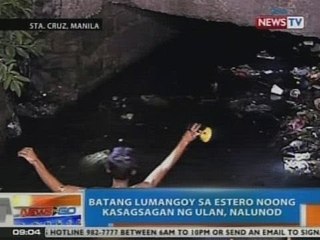 NTG: Batang lumangoy sa estero noong kasagsagan ng ulan sa Maynila, nalunod
