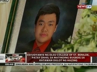 Estudyante, patay dahil sa matinding bugbog sa katawan dulot ng hazing