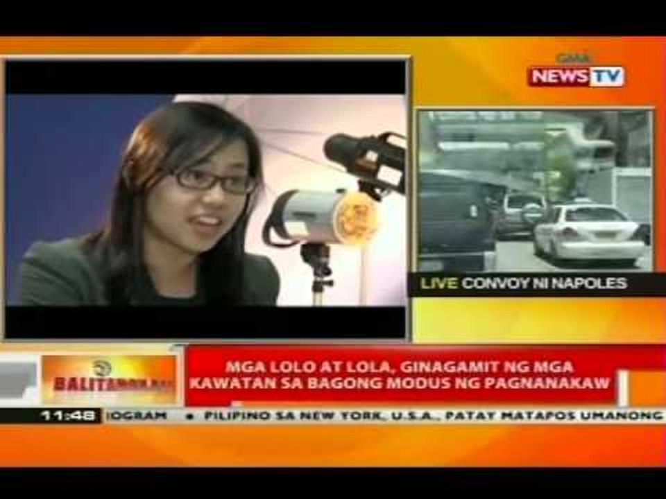 BT: Mga lolo at lola, ginagamit ng mga kawatan sa bagong modus sa pagnanakaw
