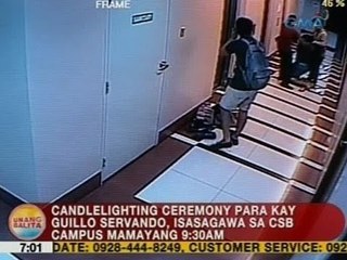 UB: Candlelighting ceremony para kay Servando, isasagawa sa CSB campus mamaya